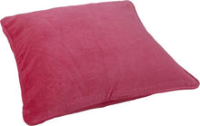 Indlæs billede til gallerivisning Firkantet velourpudebetræk med kantbånd i samme farve