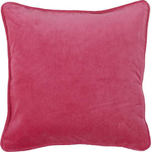 Indlæs billede til gallerivisning Firkantet velourpudebetræk med kantbånd i samme farve