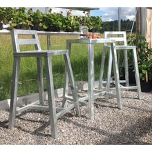 Indlæs billede til gallerivisning Galvaniseret Square Cafebord (sæt m. 2 barstole)