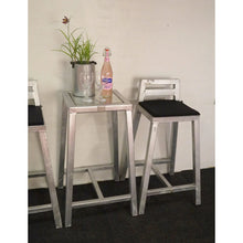 Indlæs billede til gallerivisning Galvaniseret Square Cafebord (sæt m. 2 barstole)