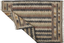 Indlæs billede til gallerivisning Jute Kelim rug, FIR, black, brown, beige