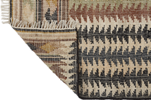 Indlæs billede til gallerivisning Jute Kelim rug, FIR, black, brown, beige