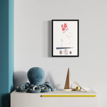 Indlæs billede til gallerivisning 1 Stort Billede til børneværelset, illustration Kite meet Havskarn