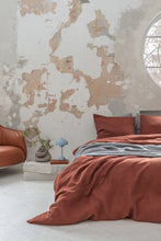 Indlæs billede til gallerivisning Sengetøjsæt i hør (2 -delt) - Terracotta