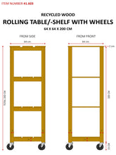 Indlæs billede til gallerivisning Rullereol m. hjul (64x64x200)