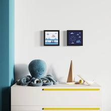 Indlæs billede til gallerivisning 2 små Billeder til børneværelset, illustration Ships by day and Night.