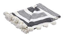 Indlæs billede til gallerivisning Tæppe, MILO, økologisk bomuld, sort/natur