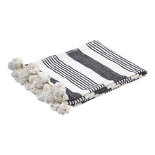 Indlæs billede til gallerivisning Tæppe, MILO, økologisk bomuld, sort/natur