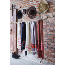 Indlæs billede til gallerivisning Tørklæde - Pashmina uld - Naturlig/sand/blå stribet