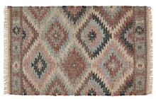 Indlæs billede til gallerivisning Jute Kelim rug PUEBLA rose/sierra/grey
