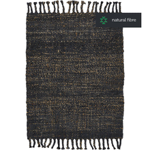 Indlæs billede til gallerivisning Jute kelim DHAKA I black