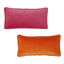 Indlæs billede til gallerivisning Velourpudebetræk med kantbånd i samme farve