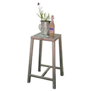Galvaniseret Square Cafebord (sæt m. 2 barstole)
