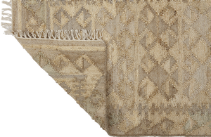 Jute Kelim rug, BASHIR, beige, grey