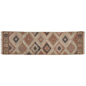 Jute Kelim rug PUEBLA rose/sierra/grey