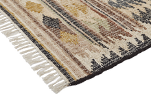 Indlæs billede til gallerivisning Jute Kelim rug, FIR, black, brown, beige
