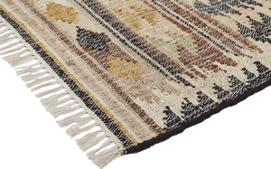 Jute Kelim rug, FIR, black, brown, beige