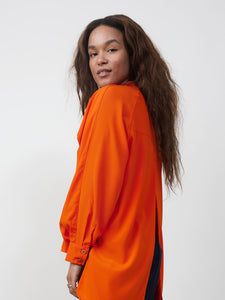 Agnes Silke Shirt - Orange Flame