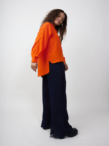 Agnes Silke Shirt - Orange Flame