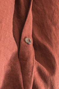 Sengetøjsæt i hør (2 -delt) - Terracotta