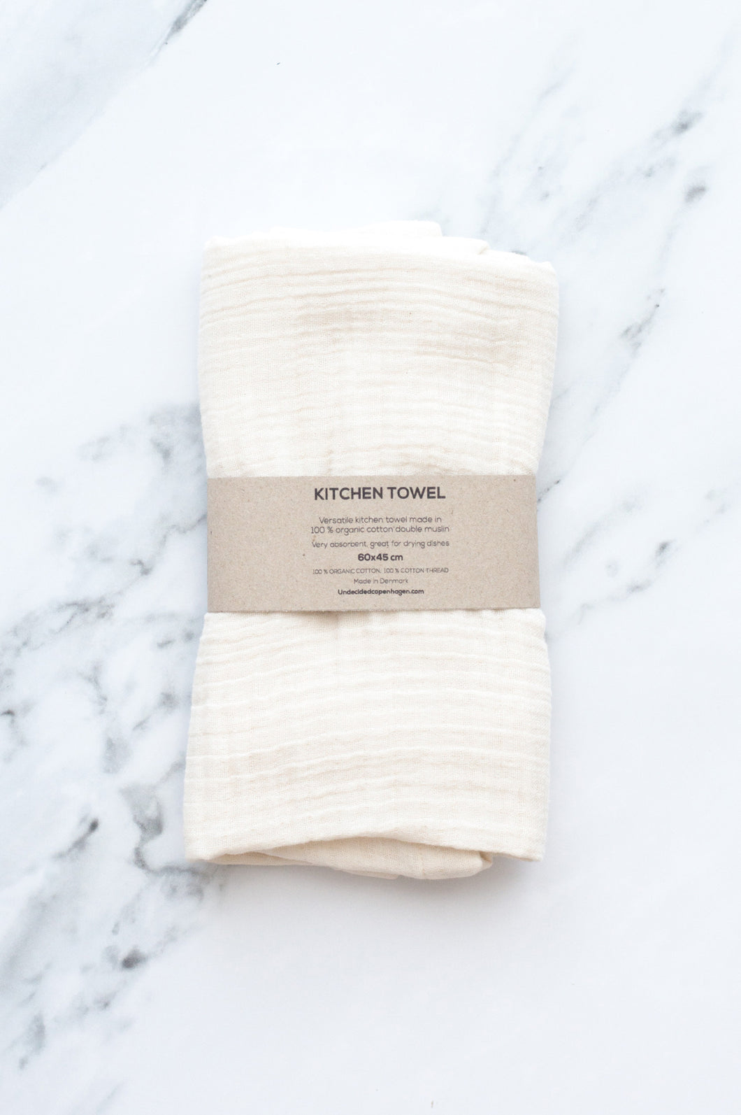 White Organic Cotton Kitchen Towel Double Muslin