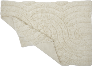 Shaggy woolen rug - SWIRL - Offwhite