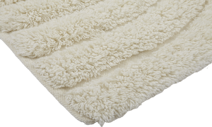 Shaggy woolen rug - SWIRL - Offwhite