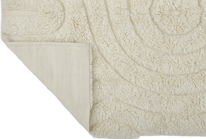 Shaggy woolen rug - SWIRL - Offwhite