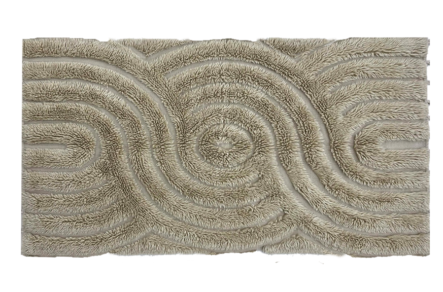 Shaggy woolen rug - SWIRL - grey