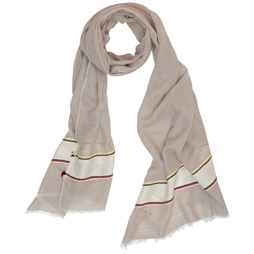 Tørklæde - Pashmina uld - Sand farvet